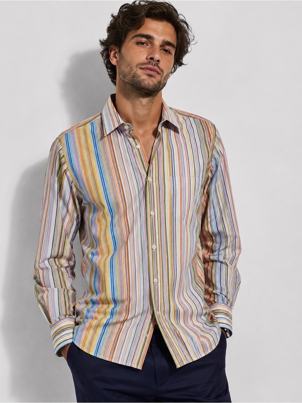 Paul Smith Multicolor Vertical Stripe Button-Down Shirt